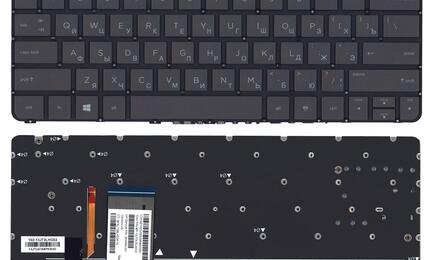 Клавиатура для ноутбука HP Spectre X360 (13-4000) Black с подсветкой (Light), (No Frame) RU