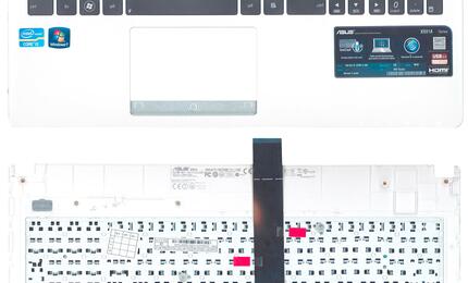 Клавиатура для ноутбука Asus X501A Black, (White TopCase), RU