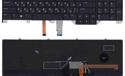 Клавиатура для ноутбука Dell Alienware (M17X) R4 с подсветкой (Light), Black, RU