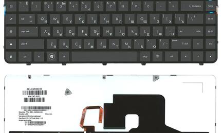 Клавиатура для ноутбука HP Pavilion (DV6-3000, DV6-3100, DV6-3200, DV6-3300, DV6t-3000, DV6z-3000) с подсветкой (Light) Black, RU
