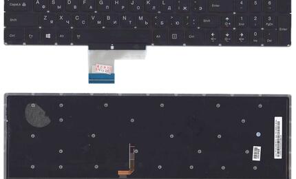Клавиатура для ноутбука Lenovo IdeaPad (Y50-70) с подсветкой (Light), Black, (Black Frame) RU