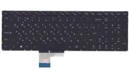 Клавиатура для ноутбука Lenovo IdeaPad (Y50-70) с подсветкой (Light), Black, (Black Frame) RU - фото 2