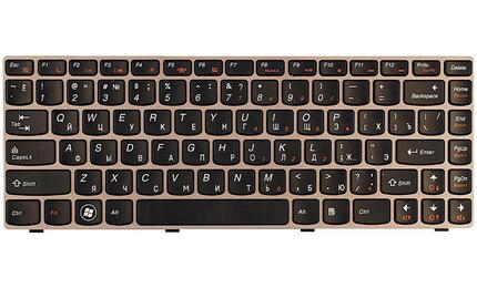 Клавиатура для ноутбука Lenovo IdeaPad (Z470, G470Ah, G470GH, Z370) Black, (Gray Frame), RU - фото 2