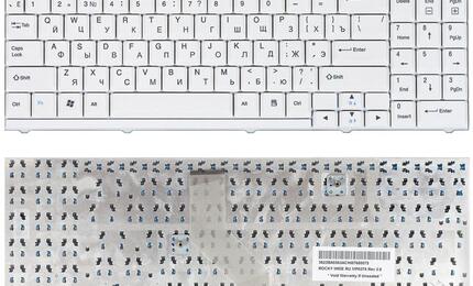 Клавиатура для ноутбука LG (R500, LW60, LW70, LW65, LW75, LGW6) White, (White Frame), RU