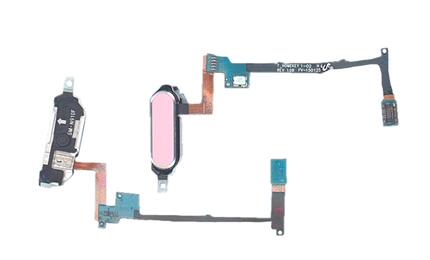 Кнопка HOME в сборе с механизмом и шлейфом для Samsung Galaxy Note 4 N910 розовая