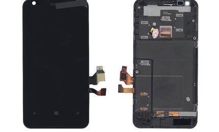 Матрица с тачскрином (модуль) для Nokia Lumia 620 с рамкой черный