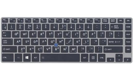 Клавиатура для ноутбука Toshiba Tecra (Z40) с подсветкой (Light), с указателем (Point Stick) Black, Gray Frame RU - фото 2