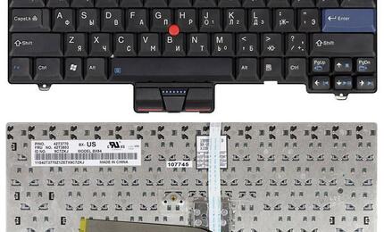 Клавиатура для ноутбука Lenovo ThinkPad (SL300, SL400, SL500) с указателем (Point Stick) Black, RU