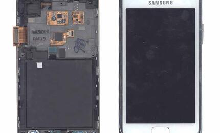 Матрица с тачскрином (модуль) для Samsung Galaxy S GT-I9000 белый с рамкой