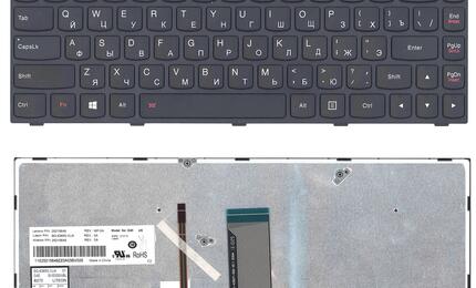 Клавиатура для ноутбука Lenovo Flex 14 G40, G40-30, G40-45, G40-70, G40-75, G40-80, Z41-70, 500-14ACZ, 500-14ISK, 300-14ISK, B40-80 с подсветкой (Light) Black, RU