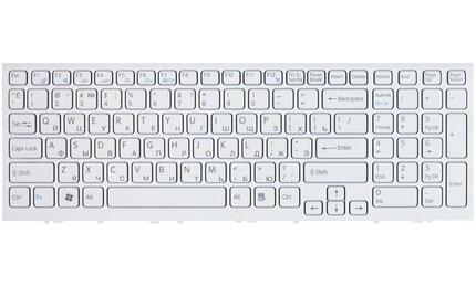 Клавиатура для ноутбука Sony Vaio (VPC-EH, VPCEH) White, (White Frame) RU - фото 2