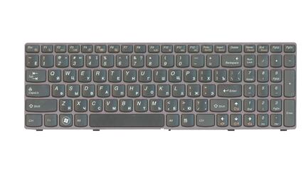 Клавиатура для ноутбука Lenovo IdeaPad (B570) Black, (Bronze Frame) RU - фото 2