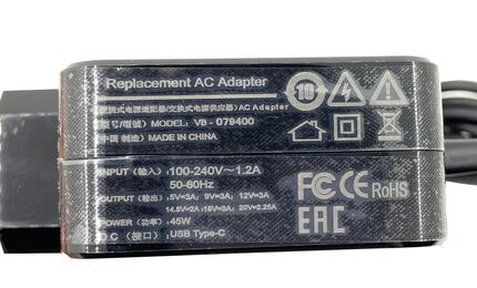 Блок питания для ноутбука Toshiba 45W 5V 3A /9V 3A/ 15V 3A/20V 2.25A Type-C ADP-45EW C OEM - фото 2
