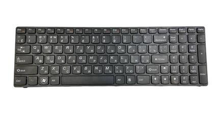 Клавиатура для ноутбука Lenovo IdeaPad (B570, V570, Z570, Z575) Black, (Black Frame), RU