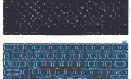 Клавиатура для ноутбука Apple A1706 2009/2010 Black, с подсветкой (No Frame) (большой Enter) RU