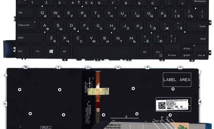Клавиатура для ноутбука Dell Latitude 13 3380, Black, (Black Frame) RU