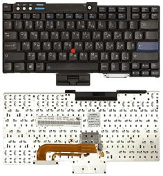 Клавиатура для ноутбука Lenovo ThinkPad (T60, T61, R60, R61, Z60T, Z61T, Z60M, Z61M, R400, R500, T500, W500, W700, W700ds) с указателем (Point Stick) Black RU