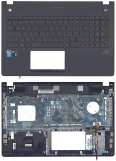 Клавиатура для ноутбука Asus (N56) Black, с подсветкой (Light) (Black TopCase), RU