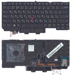 Клавиатура для ноутбука Lenovo ThinkPad (X1 gen 5- 2017) с подсветкой (Light), Black, (Black Frame), RU