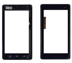 Тачскрин (Сенсорное стекло) для планшета Huawei Ideos S7 Slim S7-201u черный с рамкой
