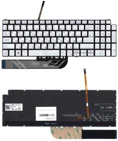 Клавиатура для ноутбука Dell Inspiron 5584 с подсветкой (Light) Silver, (No Frame), RU