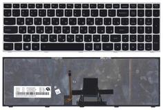 Клавиатура для ноутбука Lenovo IdeaPad (G50-70, G50-30) Black с подсветкой (Light), (Silver Frame) RU