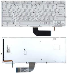 Клавиатура для Sony Vaio (VPC-SD, VPC-SB) Silver с подсветкой (Light), (Silver Frame) RU