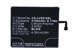Аккумуляторная батарея для Lenovo CS-LVS610SL S60 3.8V Black 2150mAh 8.17Wh