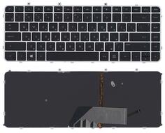 Клавиатура для ноутбука HP Envy (4-1000) с подсветкой (Light), Black, (Silver Frame) RU