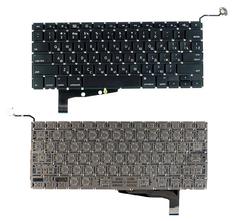 Клавиатура для ноутбука Apple MacBook Pro (A1286) (2011, 2012 года) с подсветкой (Light), Black, (No Frame), без (SD), RU (горизонтальный энтер)