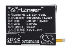 Аккумуляторная батарея для смартфона Lenovo CS-LVP700SL P70 3.8V Black 4000mAh 15.2Wh