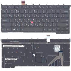Клавиатура для ноутбука Lenovo ThinkPad carbon Gen 3 2015 (X1) с подсветкой (Light), с указателем (Point Stick) Black, No Frame, RU