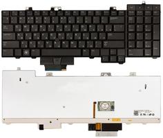 Клавиатура для ноутбука Dell Precision (M6400, M6500) с указателем (Point Stick) с подсветкой (Light), Black, RU/EN