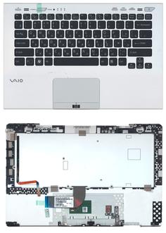 Клавиатура для ноутбука Sony Vaio (VPC-SB) Black, (Silver TopCase), RU (for fingerprint reader)