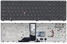 Клавиатура для ноутбука HP Elitebook (8760W) с указателем (Point Stick), Black, (Black Frame) RU