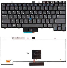 Клавиатура для ноутбука Dell Latitude (E5400, E6410, E6400, E5500, E5510, E5410, E6500, E6510, M4500) с подсветкой (Light), с указателем (Point Stick) Black, RU