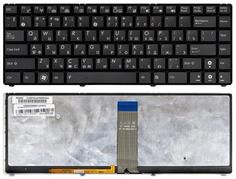 Клавиатура для ноутбука Asus U20, U20A, UL20, UL20A, UL20FT, Eee PC 1201, 1201HA, 1201K, 1201N, 1201NL, 1201T с подсветкой (Light), Black, (Black Frame) RU