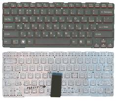 Клавиатура для ноутбука Sony (SVE14A) Black, (No Frame) RU Черная с красными боками