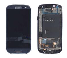 Матрица с тачскрином (модуль) для Samsung Galaxy S3 Duos GT-I9300I синий с рамкой
