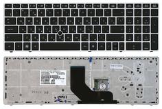 Клавиатура для ноутбука HP Probook 6560b, 6565b, 6570B, 6575B, Elitebook 8560p, 8570p, 8570w с указателем (Point Stick), Black, (Silver Frame) RU