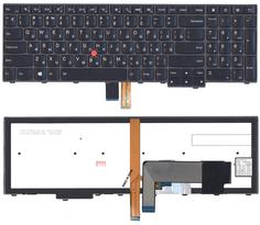 Клавиатура для ноутбука Lenovo ThinkPad Edge (E531, E540) с подсветкой (Light), с указателем (Point Stick) Black, Gray Frame, RU