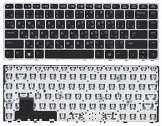 Клавиатура для ноутбука HP EliteBook (Folio 9470M) Black с указателем (Point Stick), (Silver Frame) RU