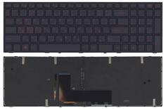 Клавиатура для ноутбука Clevo (P651) с подсветкой (Light), Black, (Black Frame) RU