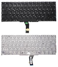 Клавиатура для ноутбука Apple MacBook Air 2011+ A1370 (2010, 2011 года), A1465 (2012, 2013, 2014, 2015 года) с подсветкой (Light) Black, (Original), (No Frame), RU (вертикальный энтер)