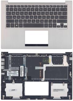 Клавиатура для ноутбука Asus (UX32) Black, с подсветкой (Light), (Silver TopCase), RU