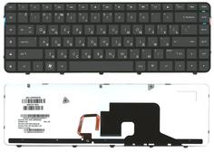 Клавиатура для ноутбука HP Pavilion (DV6-3000, DV6-3100, DV6-3200, DV6-3300, DV6t-3000, DV6z-3000) с подсветкой (Light) Black, RU