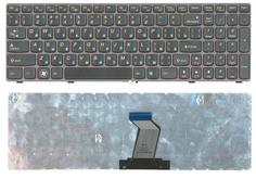 Клавиатура для ноутбука Lenovo IdeaPad (B570) Black, (Bronze Frame) RU